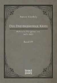 Der Drei&szlig;igj&auml;hrige Krieg. Politische Ereignisse von 1622-1632 Bd.4 : in zwei Teilen. 1. Teil: Die Strafdelikte Ferdinands II und der Pf&auml;lzische Krieg (1621-1623). 2. Teil: Der nieders&auml;chsische, d&auml;nische und schwedische Krieg （Neusatz der Ausgabe von 1882. 2019. 688 S. 21 cm）