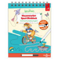Leo Lausemaus - Mausestarker Spurrillenblock - Vorschulübungen : Erste Schwünge üben in geprägten Spuren mit abwaschbarem Stift für Kinder ab 4 Jahren （2025. 48 S. 27 cm）
