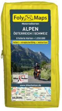 FolyMaps Motorradkarten Alpen Österreich Schweiz : 1:250 000 | foliert | wetterfest | reißfest. 1:250000 （4. Aufl. 2024. 22 cm）