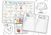 Mein buntes Kinder-ABC Grundschrift mit Artikeln Lernposter DIN A4 laminiert + Schreiblernheft DIN A5, 2 Teile (Mein buntes Kinder-ABC) （2020. 40 S. 21 x 29.7 cm）