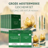 Große Meisterwerke Geschenkset - 8 Bücher (Softcover+ Audio-Online) + Eleganz der Natur Schreibset Premium, m. 8 Beilage (EasyOriginal.com - Lesemethode von Ilya Frank - Englisch) （2023. 2728 S. 21 x 145 cm）