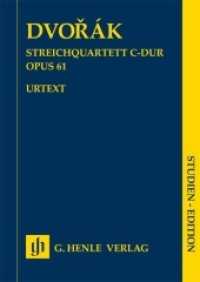 Dvorák, Antonín - Streichquartett C-dur op. 61 : Besetzung: Streichquartette (Studien-Editionen) （2020 XII, 56 S.  240 mm）