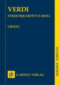 Giuseppe Verdi - Streichquartett e-moll : Besetzung: Streichquartette (Studien-Editionen) （2023. X, 86 S. 240 mm）