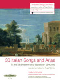 30 Italian Songs and Arias, für mittel-hohe Stimme u. Klavier, Klavierpartitur m. Audio-CD : ... aus dem 17. und 18. Jahrhundert. Texte Italienisch-Englisch (mit italieni. Lautschrift). Auf der CD: Klavier-Begleitung （2007. 142 S. Noten. 30,5 cm）