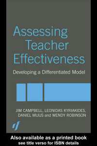 教師の効果性評価：差異化モデルの開発<br>Assessing Teacher Effectiveness : Different models