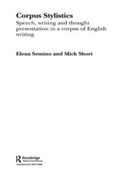 コーパス文体論<br>Corpus Stylistics : Speech, Writing and Thought Presentation in a Corpus of English Writing