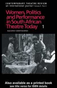 Women, Politics and Performance in South African Theatre Today : Volume 1