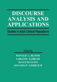 Discourse Analysis and Applications : Studies in Adult Clinical Populations