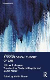 Ｎ．ルーマン『法社会学』（英訳）新序文付<br>A Sociological Theory of Law（2 NED）