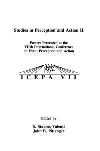Studies in Perception and Action II : Posters Presented at the VIIth international Conference on Event Perception and Action