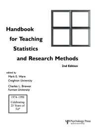 Handbook for Teaching Statistics and Research Methods（2 NED）