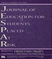 Crespar Findings (1994-1999) : In Memory of John H. Hollifield. A Special Double Issue of the journal of Education for Students Placed at Risk