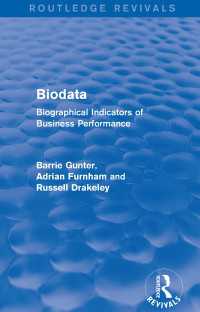 Biodata (Routledge Revivals) : Biographical Indicators of Business Performance