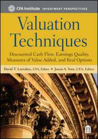 投資評価<br>Valuation Techniques : Discounted Cash Flow, Earnings Quality, Measures of Value Added, and Real Options