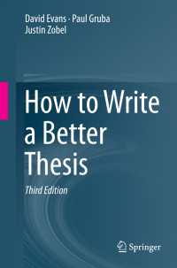 How to Write a Better Thesis〈3rd ed. 2014〉（3）