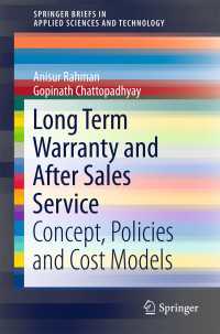Long Term Warranty and After Sales Service : Concept, Policies and Cost Models