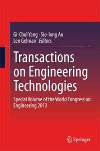 Transactions on Engineering Technologies〈2014〉 : Special Volume of the World Congress on Engineering 2013