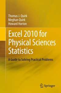 Excel 2010 for Physical Sciences Statistics〈2013〉 : A Guide to Solving Practical Problems