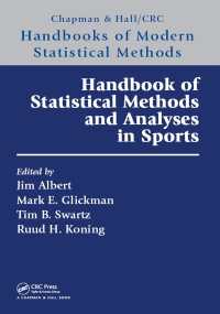 スポーツにおける統計学的手法・解析ハンドブック<br>Handbook of Statistical Methods and Analyses in Sports