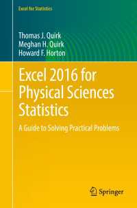 Excel 2016 for Physical Sciences Statistics〈1st ed. 2016〉 : A Guide to Solving Practical Problems