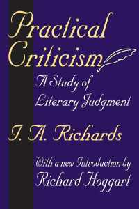 Ⅰ．Ａ．リチャーズ『実践批評―英語教育と文学的判断力の研究』（原書）<br>Practical Criticism : A Study of Literary Judgment