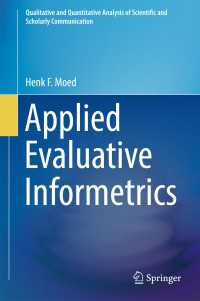 Applied Evaluative Informetrics〈1st ed. 2017〉