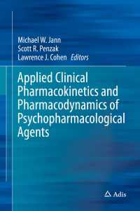 Applied Clinical Pharmacokinetics and Pharmacodynamics of Psychopharmacological Agents〈1st ed. 2016〉