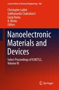 Nanoelectronic Materials and Devices〈1st ed. 2018〉 : Select Proceedings of ICNETS2, Volume III