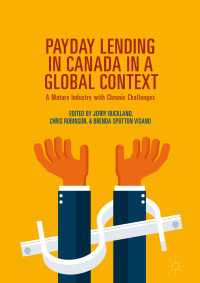 Payday Lending in Canada in a Global Context : A Mature Industry with Chronic Challenges