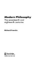 １７－１８世紀哲学<br>Modern Philosophy : The Seventeenth And Eighteenth Centuries