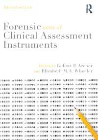 Forensic Uses of Clinical Assessment Instruments（2 NED）
