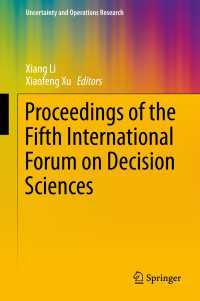 Proceedings of the Fifth International Forum on Decision Sciences〈1st ed. 2018〉
