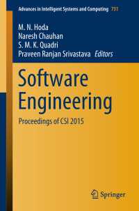 Software Engineering〈1st ed. 2019〉 : Proceedings of CSI 2015