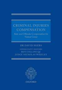 Criminal Injuries Compensation : State and Offender Compensation for Violent Crime