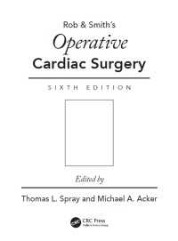 心臓外科手術（第６版）<br>Operative Cardiac Surgery（6 DGO）