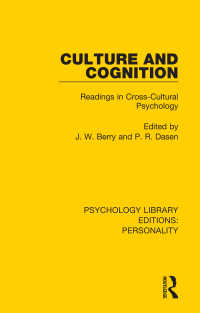 Culture and Cognition : Readings in Cross-Cultural Psychology