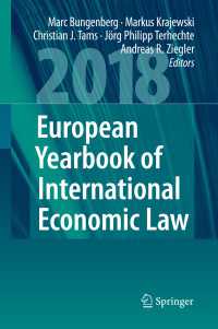 European Yearbook of International Economic Law 2018〈1st ed. 2019〉