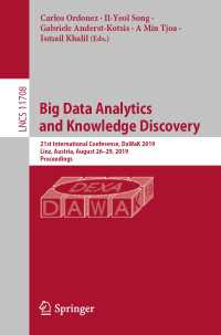 Big Data Analytics and Knowledge Discovery : 21st International Conference, DaWaK 2019, Linz, Austria, August 26–29, 2019, Proceedings