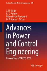 Advances in Power and Control Engineering〈1st ed. 2020〉 : Proceedings of GUCON 2019
