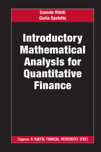 計量ファイナンスのための入門数理解析<br>Introductory Mathematical Analysis for Quantitative Finance