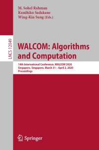 WALCOM: Algorithms and Computation : 14th International Conference, WALCOM 2020, Singapore, Singapore, March 31 – April 2, 2020, Proceedings