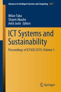 ICT Systems and Sustainability : Proceedings of ICT4SD 2019, Volume 1