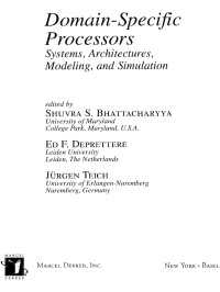 Domain-Specific Processors : Systems, Architectures, Modeling, and Simulation