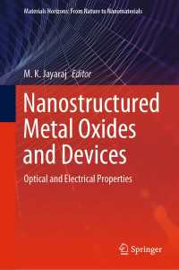 Nanostructured Metal Oxides and Devices : Optical and Electrical Properties