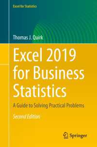 ビジネス統計のためのExcel 2019ガイド（第２版）<br>Excel 2019 for Business Statistics〈Second Edition 2020〉 : A Guide to Solving Practical Problems（2）