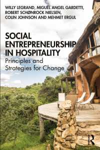 ホスピタリティにおける社会的起業<br>Social Entrepreneurship in Hospitality : Principles and Strategies for Change