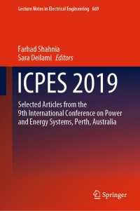 ICPES 2019〈1st ed. 2020〉 : Selected articles from the 9th International Conference on Power and Energy Systems, Perth, Australia