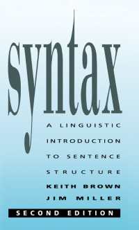 Syntax : A Linguistic Introduction to Sentence Structure（2 NED）