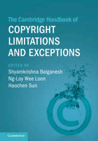 ケンブリッジ版　著作権の限界と例外ハンドブック<br>The Cambridge Handbook of Copyright Limitations and Exceptions