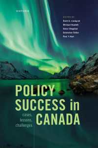 Policy Success in Canada : Cases, Lessons, Challenges